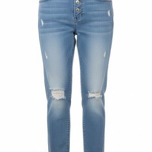 Stylish Blue Distressed Skinny Jeans